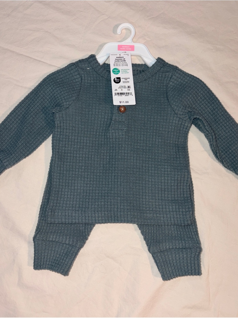 Carter's Slate Blue Waffle Knit Pajama Set